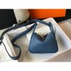 Hermes Mini Lindy Bag In Blue Agate Clemence Leather - Image 3