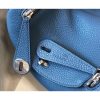 Hermes Mini Lindy Bag In Blue Agate Clemence Leather - Image 6