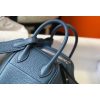Hermes Mini Lindy Bag In Blue Agate Clemence Leather - Image 4