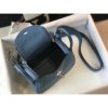 Hermes Mini Lindy Bag In Blue Agate Clemence Leather - Image 2