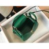 Hermes Lindy Mini Bag In Green Clemence Leather - Image 8