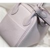 Hermes Lindy Mini Bag In Mauve Pale Clemence Leather - Image 6