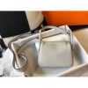 Hermes Mini Lindy Bag In Pearl Grey Clemence Leather - Image 2