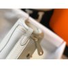 Hermes Mini Lindy Bag In Pearl Grey Clemence Leather - Image 4
