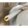 Hermes Mini Lindy Bag In Pearl Grey Clemence Leather - Image 5