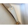 Hermes Mini Lindy Bag In Pearl Grey Clemence Leather - Image 7