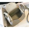 Hermes Mini Lindy Bag In Pearl Grey Clemence Leather - Image 8