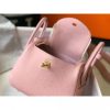 Hermes Mini Lindy Bag In Pink Clemence Leather - Image 2