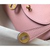 Hermes Mini Lindy Bag In Pink Clemence Leather - Image 6