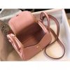 Hermes Mini Lindy Bag In Pink Clemence Leather - Image 8