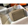 Hermes Mini Lindy Bag In Gris Tourterelle Clemence Leather - Image 3