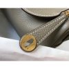 Hermes Mini Lindy Bag In Gris Tourterelle Clemence Leather - Image 5