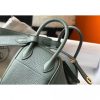 Hermes Mini Lindy Bag In Vert Amande Clemence Leather - Image 6