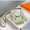 Hermes Lindy Mini Bag In Vert Fizz Clemence Leather - Image 3