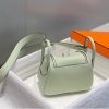 Hermes Lindy Mini Bag In Vert Fizz Clemence Leather - Image 2