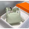 Hermes Lindy Mini Bag In Vert Fizz Clemence Leather - Image 4