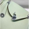 Hermes Lindy Mini Bag In Vert Fizz Clemence Leather - Image 5