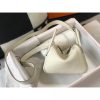 Hermes Mini Lindy Bag In White Clemence Leather - Image 2