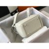 Hermes Mini Lindy Bag In White Clemence Leather - Image 3
