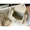 Hermes Mini Lindy Bag In White Clemence Leather - Image 8