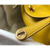 Hermes Mini Lindy Bag In Yellow Clemence Leather - Image 7