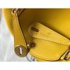 Hermes Mini Lindy Bag In Yellow Clemence Leather - Image 6