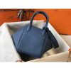 Hermes Blue Agate Clemence Lindy 30cm Bag with PHW - Image 3