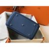 Hermes Blue Agate Clemence Lindy 30cm Bag with PHW - Image 4