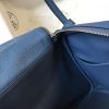 Hermes Blue Agate Clemence Lindy 30cm Bag with PHW - Image 6