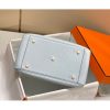 Hermes Lindy 26cm Bag In Blue Brume Clemence Leather - Image 5