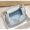 Hermes Lindy 26cm Bag In Blue Brume Clemence Leather - Image 7
