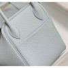 Hermes Lindy 26cm Bag In Blue Brume Clemence Leather - Image 8