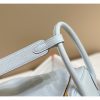Hermes Lindy 26cm Bag In Blue Brume Clemence Leather - Image 9