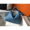 Hermes Lindy 26cm Bag In Blue Jean Clemence With PHW - Image 3