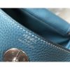 Hermes Lindy 26cm Bag In Blue Jean Clemence With PHW - Image 8