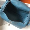 Hermes Lindy 26cm Bag In Blue Jean Clemence With PHW - Image 4