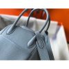 Hermes Lindy 26cm Bag In Blue Lin Clemence With PHW - Image 5
