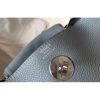Hermes Lindy 26cm Bag In Blue Lin Clemence With PHW - Image 8