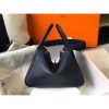 Hermes Lindy 26cm Bag In Navy Blue Clemence With GHW - Image 2