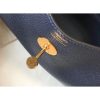 Hermes Lindy 26cm Bag In Navy Blue Clemence With GHW - Image 5