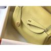 Hermes Lindy 26cm Bag In Jaune Poussin Clemence Leather - Image 6