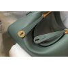 Hermes Vert Amande Clemence Lindy 30cm Bag with GHW - Image 3