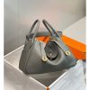 Hermes Lindy 30cm Bag In Gris Meyer Clemence Leather - Image 3