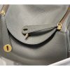 Hermes Lindy 30cm Bag In Gris Meyer Clemence Leather - Image 7