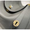 Hermes Lindy 30cm Bag In Gris Meyer Clemence Leather - Image 9