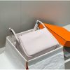 Hermes Lindy 30cm Bag In Mauve Pale Clemence Leather - Image 2