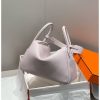 Hermes Lindy 30cm Bag In Mauve Pale Clemence Leather - Image 5
