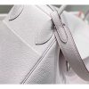 Hermes Lindy 30cm Bag In Mauve Pale Clemence Leather - Image 8