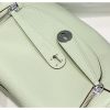 Hermes Lindy 30cm Bag In Vert Fizz Clemence Leather - Image 7