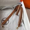Hermes Brown Tressage Cuir 25MM Bag Strap - Image 4